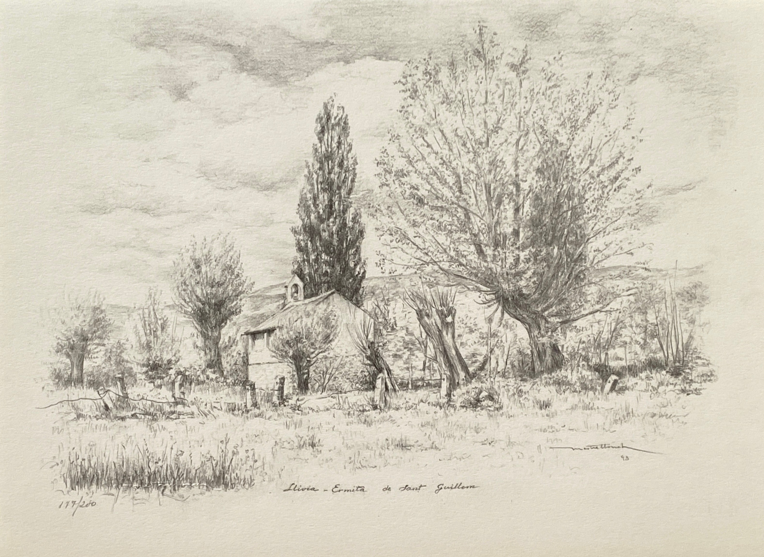 Llivia Ermita Landscape limited edition lithograph