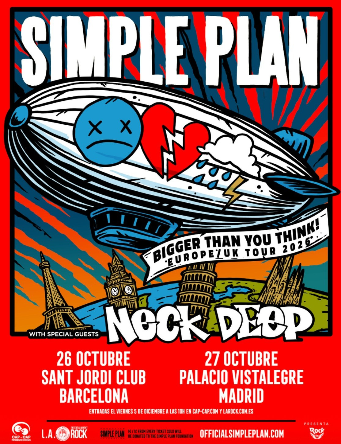 Simple Plan возвращается в Испанию — концерты в Барселоне и Мадриде, билеты в продаже | FOTKAI
