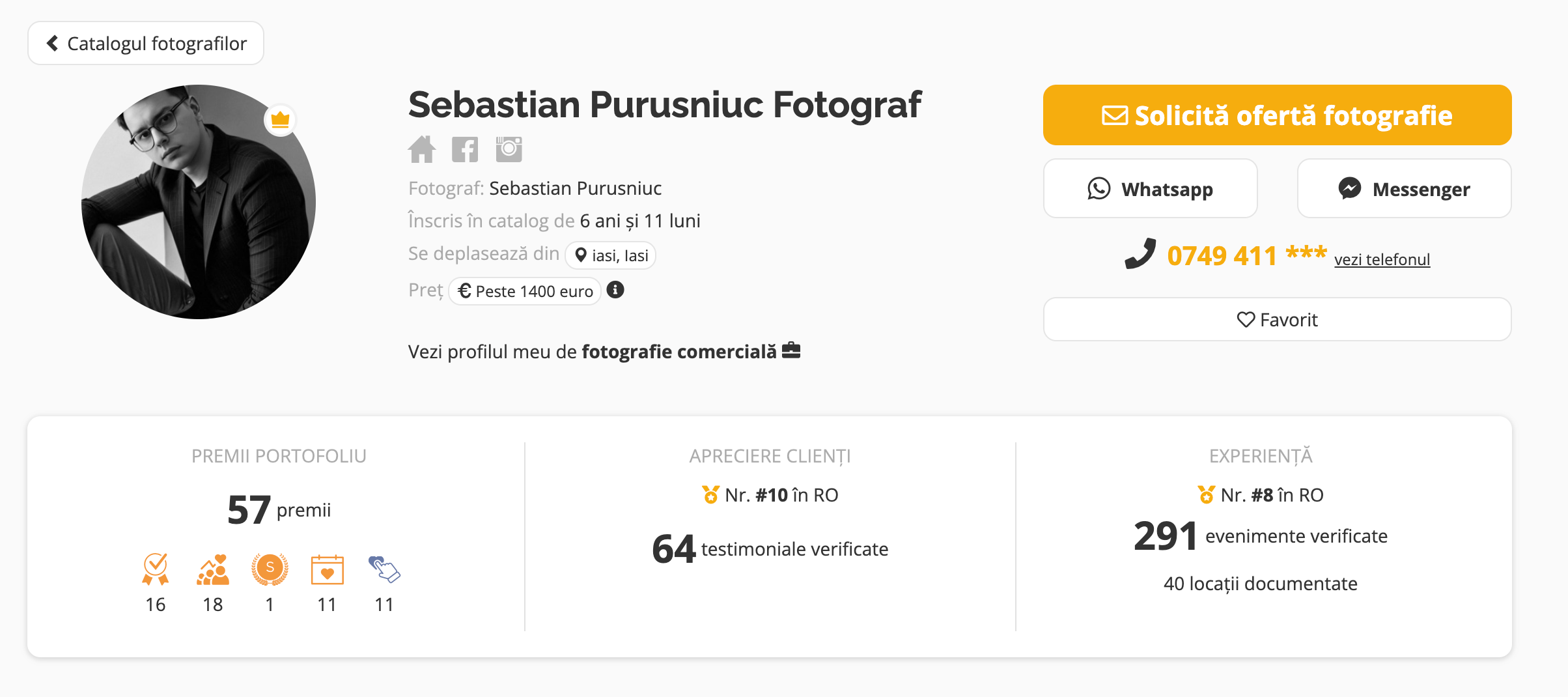 Clasament. Sebastian Purusniuc Fotograf - Iasi