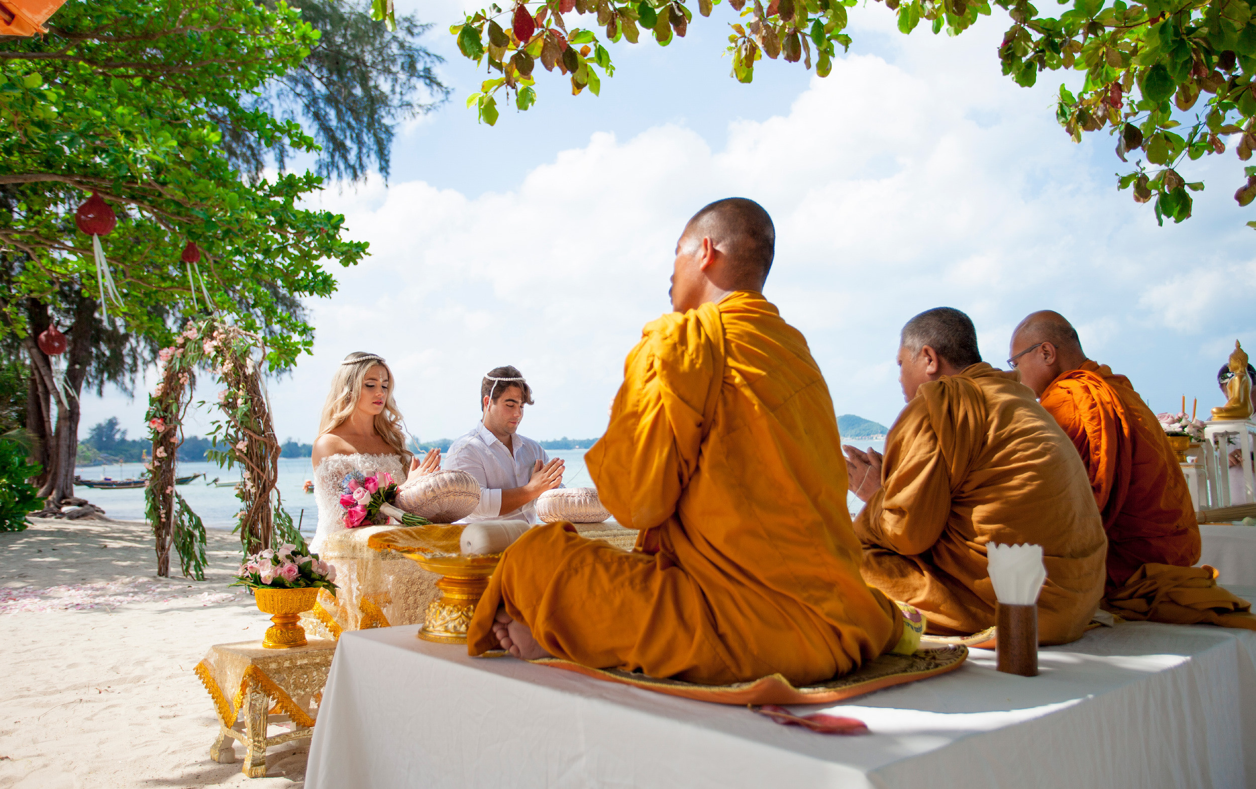 Европейская + Буддийская церемонии. Свадьба на Самуи, Таиланд. Свадебный фотограф