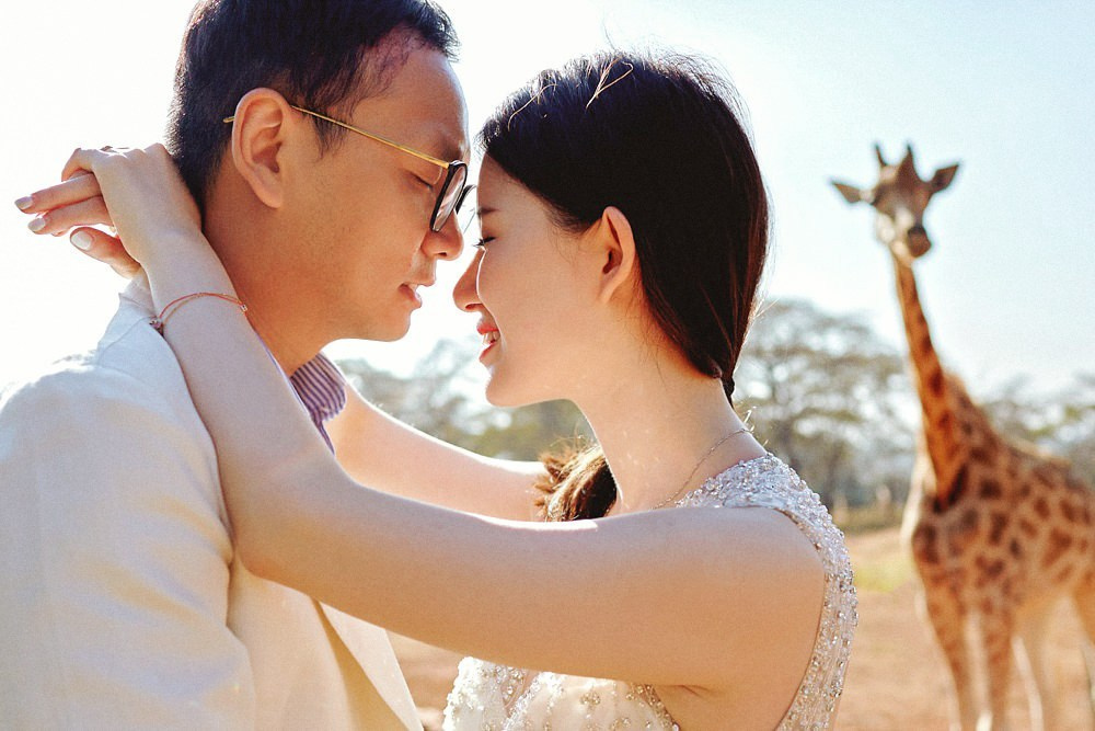Giraffe Manor bridal portrait session with safari atmosphere