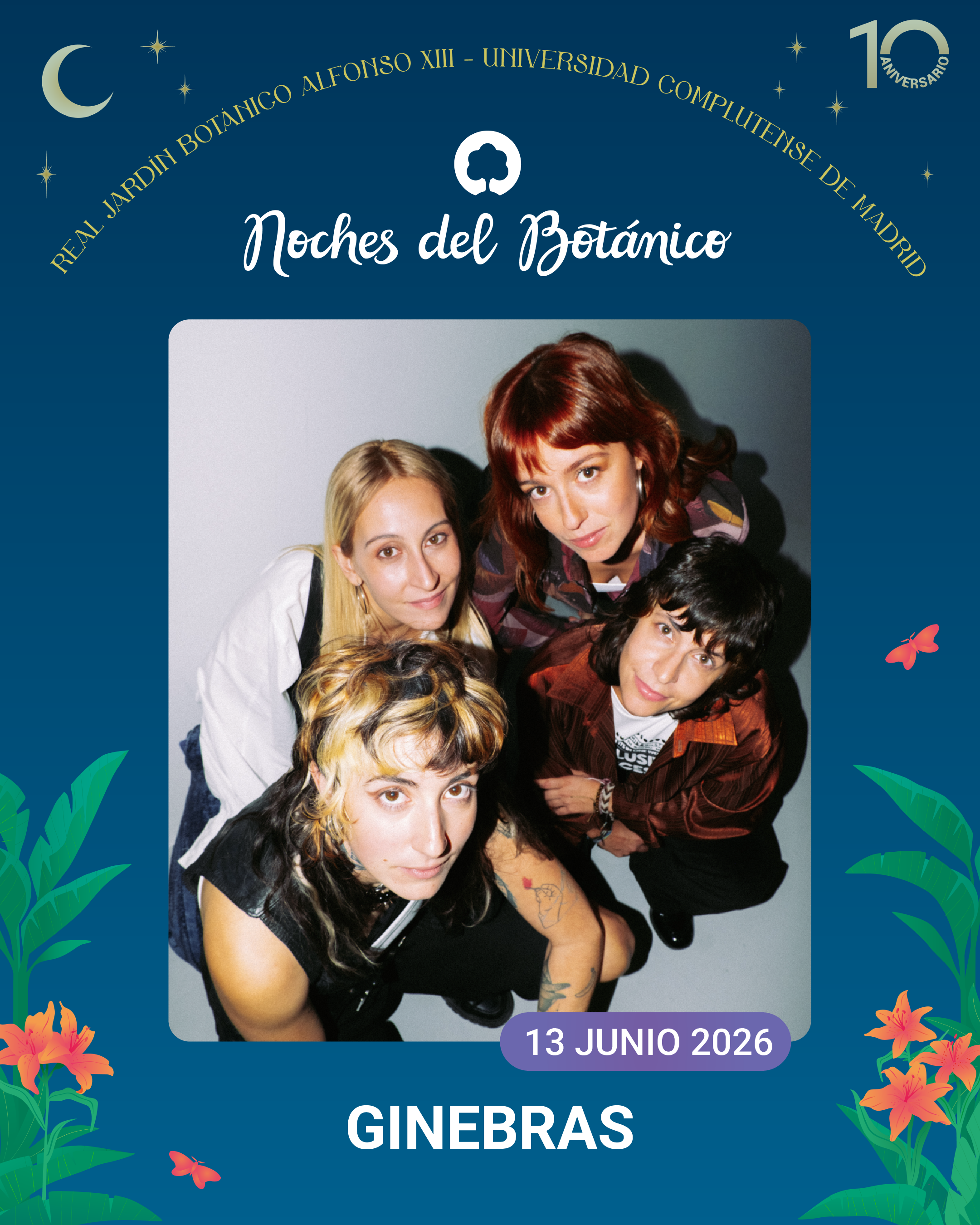 Ginebras — concierto en Madrid 2026: indie pop en las Noches del Botánico | FOTKAI