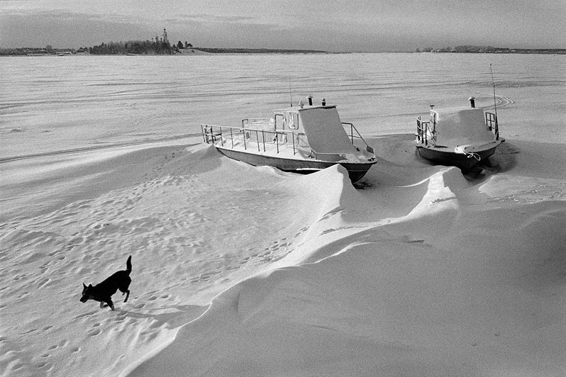 Lake Kubenskoye in winter, Ustye village, Ust-Kubinsky district, Vologda region, Russia. 2009