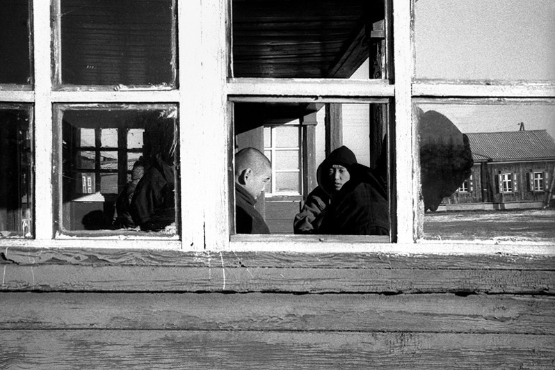 Students of the Ivolginsky Datsan Buddhist Training Centre, Verkhnyaya Ivolga village, Buryatia, Russia. November 2001