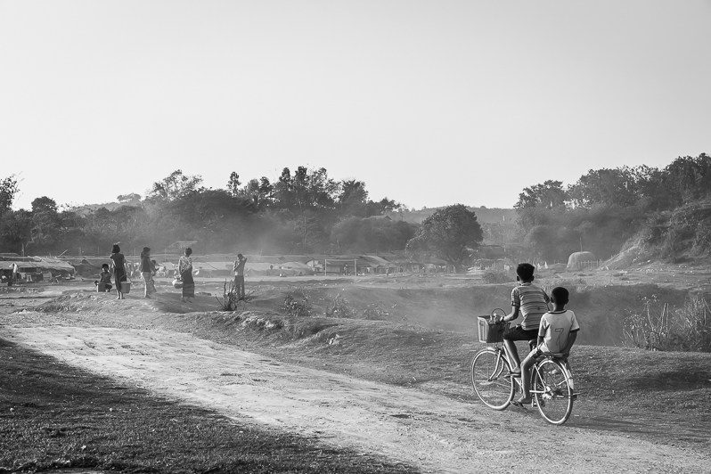 Arakanese IDPs near Mya Ta Zaung camp for internally displaced persons (IDP), Mrauk-Oo, Myanmar. February 2020