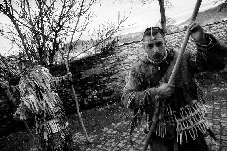 The “Caretos” during the “ronda” around the village, Bragança municipality, Bragança district, Trás-os-Montes region, Portugal. 2018