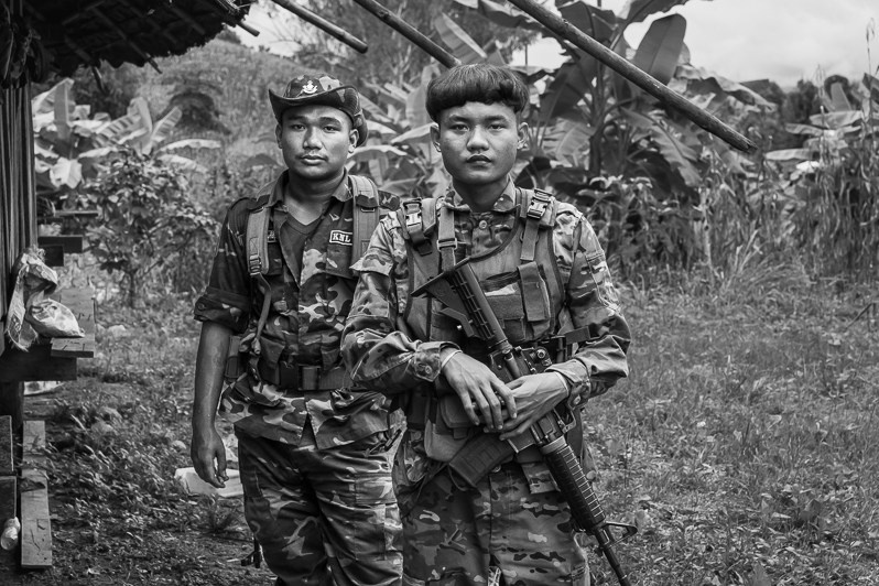 Soldiers of the Karen National Liberation Army, Kayin State, Myanmar. October 2023