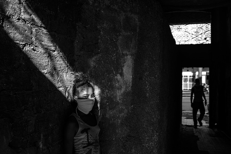 The interior of a community in a neighbourhood in Centro Habana, Centro Habana district, Havana, Cuba. 2020