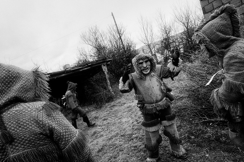 The “Máscaros” during the “Ronda” of the village, Vinhais municipality, Bragança district, Trás-os-Montes region, Portugal. 2018