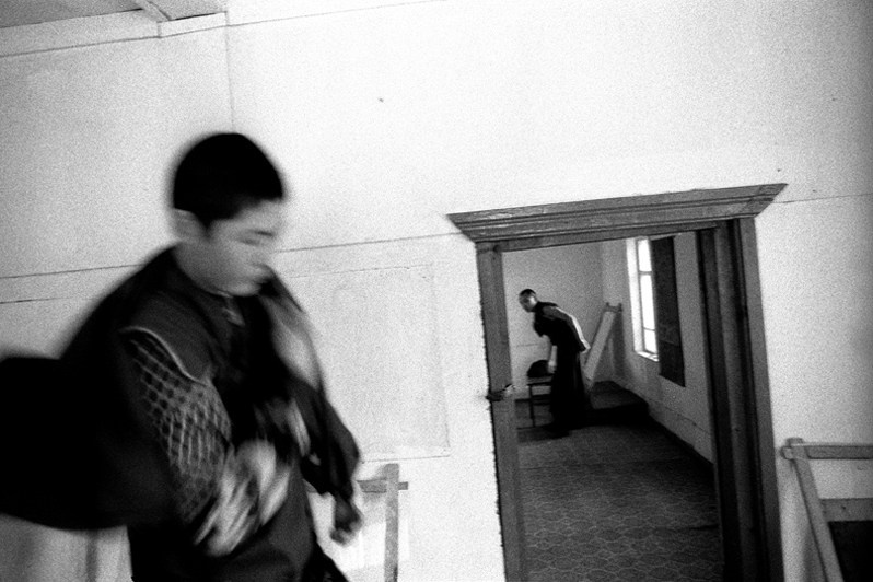 Workshop on learning the art of thangka, Verkhnyaya Ivolga village, Buryatia, Russia. November 2001