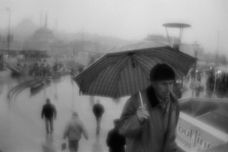View from Galata Bridge on the area of the New mosque, Eminönü district, Istanbul, Turkey. January 2008