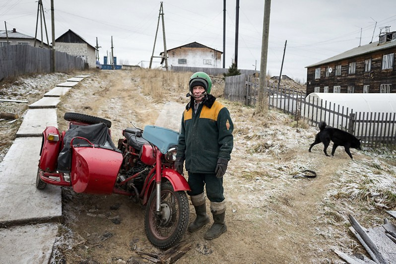 Albert Dmitrievich Vlasov (born 1937), experience as a motorcyclist for 62 years, Koslan village, Udorsky district, Komi Republic, Russia. 2018