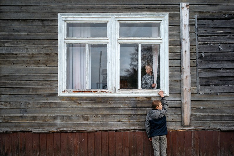 Boarding school for students in Chizhgora, Chizhgora village, Mezensky district, Arkhangelsk region, Russia. October 2017