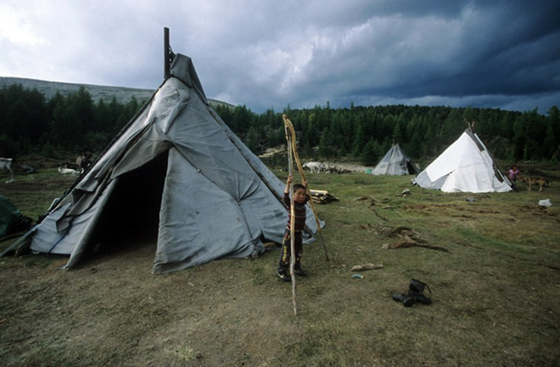 Tsaatan camp, Khövsgöl province, Mongolia. September 2013