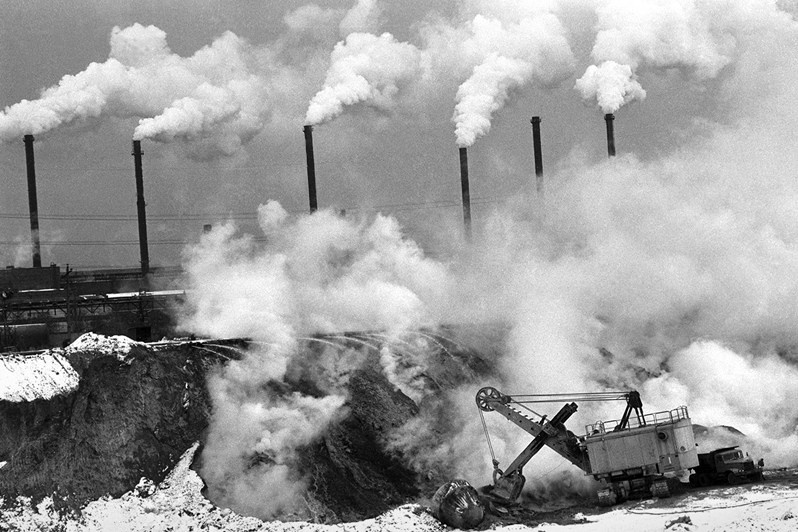 Шлаковый отвал завода Запоржсталь, Запорожье, УССР. 1991