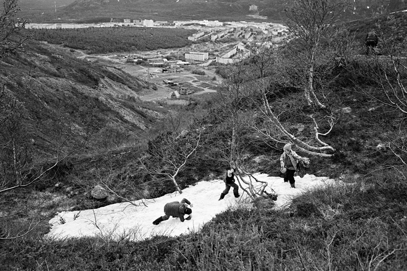Last snow, Kirovsk, Murmansk region, Russia. 2014