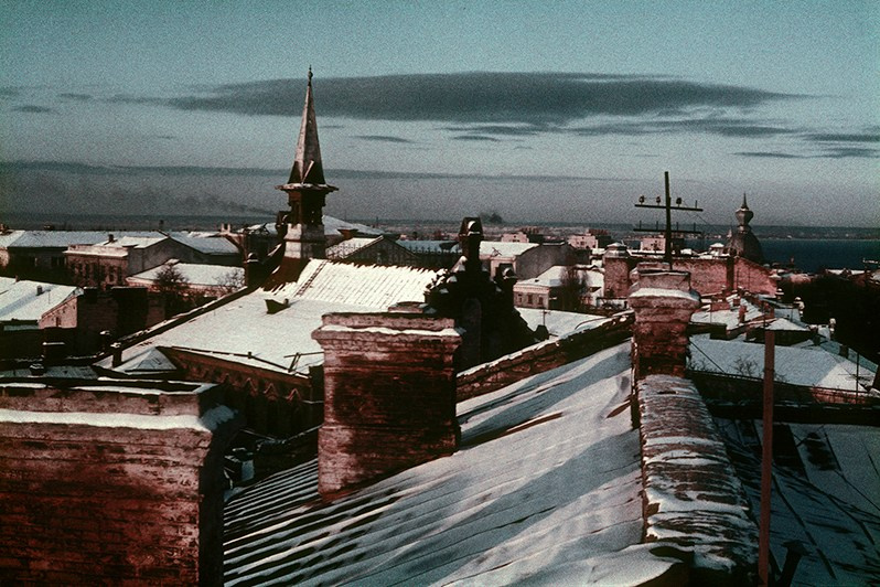 Зимняя сказка на кpышах Oдессы, улица Пастера, Приморский район, Одесса, УССР. Февраль 1985