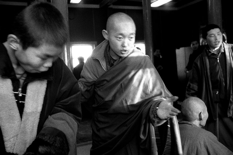 Sogdi is an exercise lasting for three hours, immediately after the general education courses, Verkhnyaya Ivolga village, Buryatia, Russia. November 2001