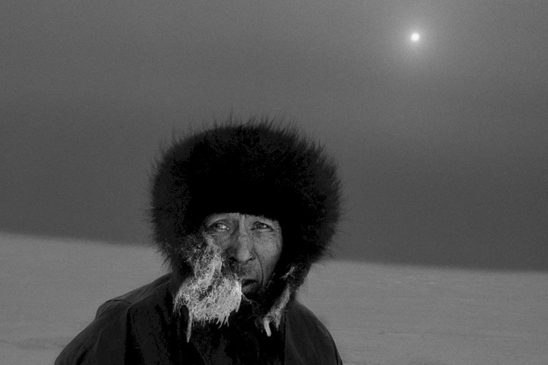 Hunter Kangertittivaq on the Sea Ice, Greenland, Kingdom of Denmark. 1995