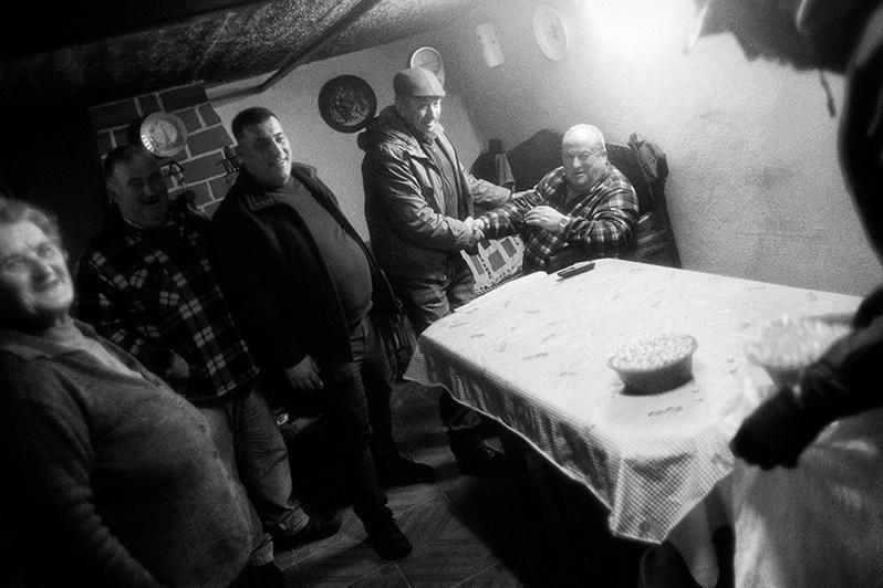 Visit of the “Rei” to all the houses in the village in order to offer lupins and wine to all its inhabitants, Mirandela municipality, Bragança district, Trás-os-Montes region, Portugal. 2023