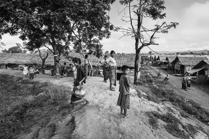 Thein Nyo is the largest IDP camp in Mrauk-Oo township, Mrauk-Oo township, Rakhine state, Myanmar. October 2019
