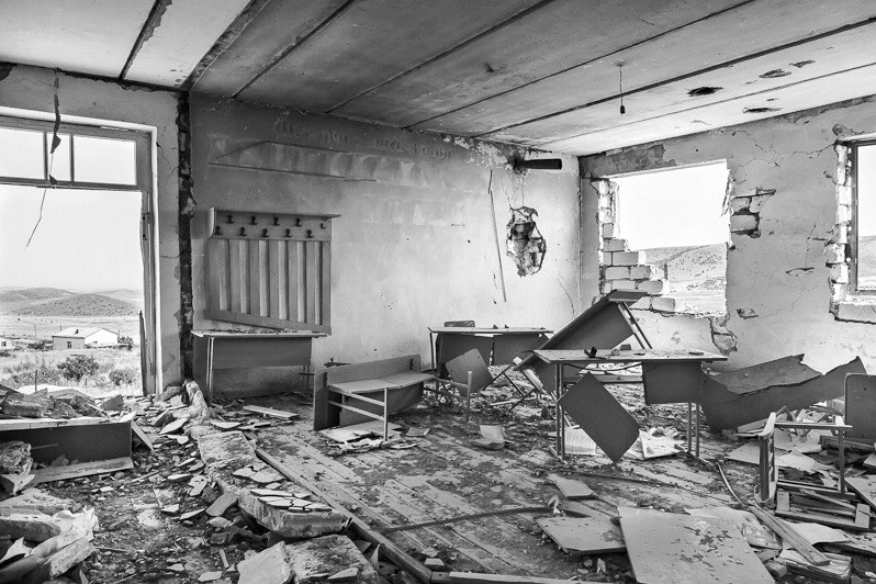 Abandoned classroom, Talish village, Martakert district, Nagorno Karabakh Republic. August 2016