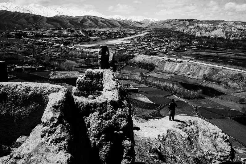 Two huge niches left after the Taliban blew up a statue of a large and small Buddha, near Bamyan, Afghanistan, in March 2001. 2024