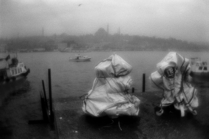 View to the old part of the city of Istanbul through the Golden Horn Bay, Karaköy district, Istanbul, Turkey. January 2008