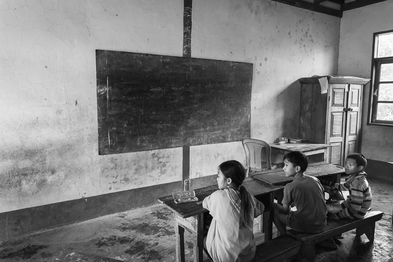 School in Leilet village, Falam township, Chin state, Myanmar. November 2022