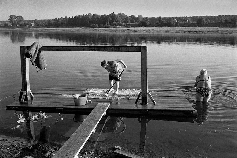 Washing of carpets, Totma, Vologda Region, Russia. 2010