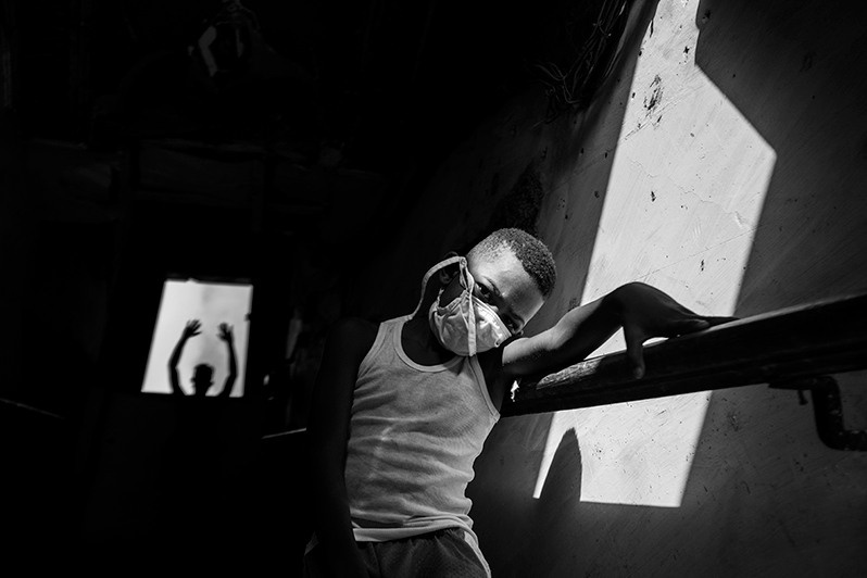 Daily life in a residential home during quarantine Covid-19, Centro Habana district, Havana, Cuba. 2020