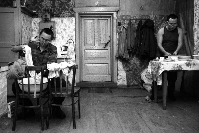 Day-to-day concerns at the end of the school day, Verkhnyaya Ivolga village, Buryatia, Russia. November 2001