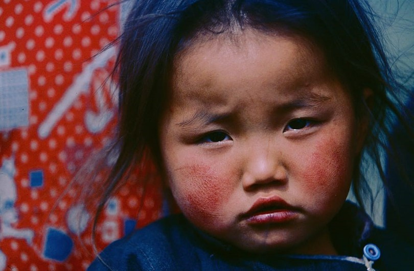 Portrait of little girl, Arkhangai province, Mongolia. September 2006