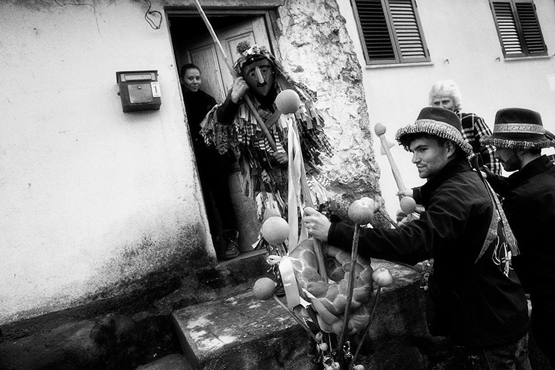 “Mordomos” and “Careto” during the “Ronda”, Bragança municipality, Bragança district, Trás-os-Montes region, Portugal. 2019