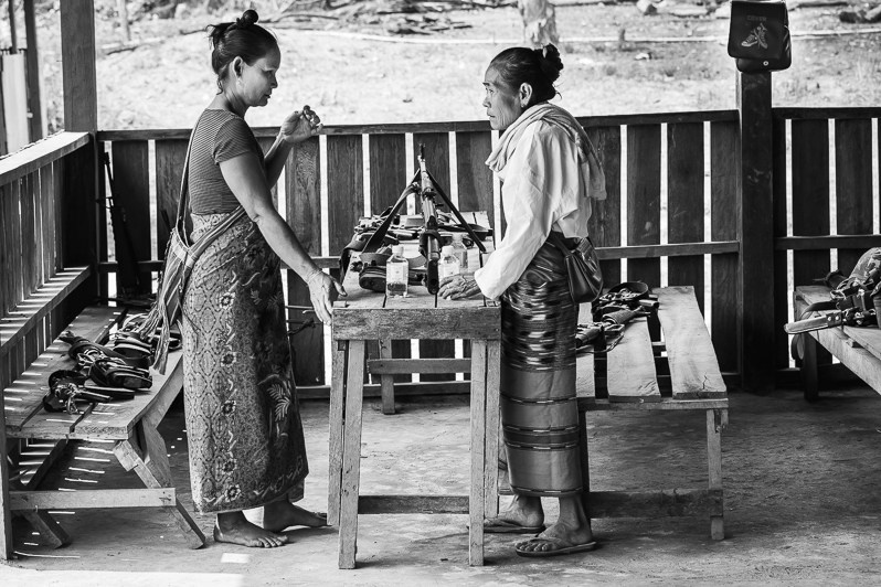 Villagers and family of combattants attending a workshop about humanitarian law and protection of civilians during armed conflict in government non-controlled territory, Kaw Tho Lei village, Kayin state, Myanmar. March 2019