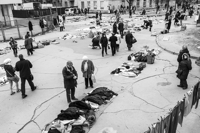 Second hand market in Chișinău, Republic of Moldova. December 2013