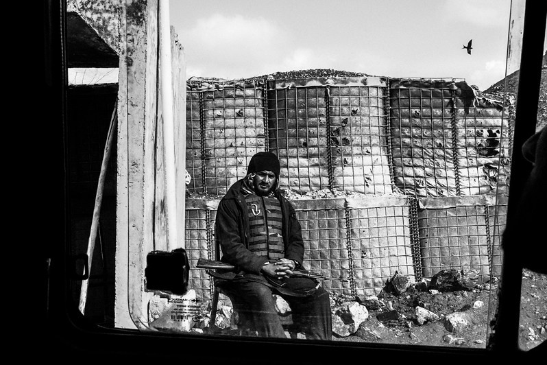 Roadblocks with armed Taliban checking all papers, passports and permits, Panjer Gorge, Afghanistan. 2024