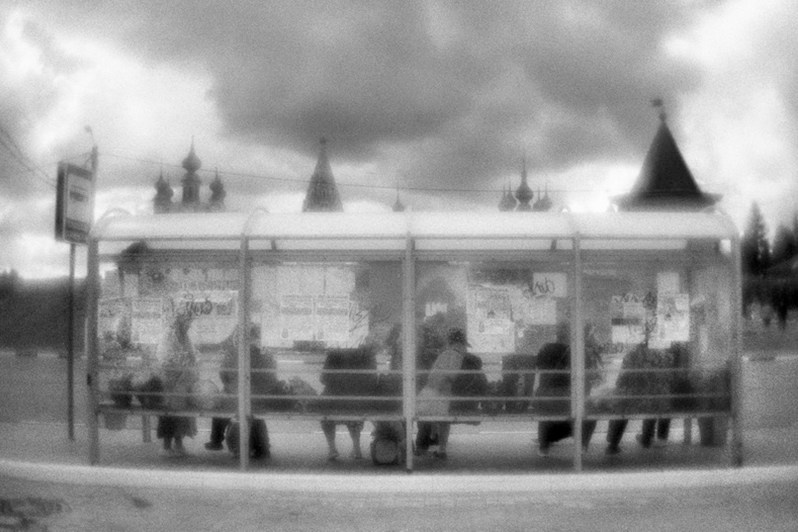 Автобусная остановка, Юрьев-Польский, Владимирская область, Россия. Июль 2021