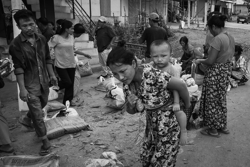 Food distribution for vulnerable Chin refugees who have arrived recently from Myanmar, Aizawl district, Mizoram state, India. October 2022