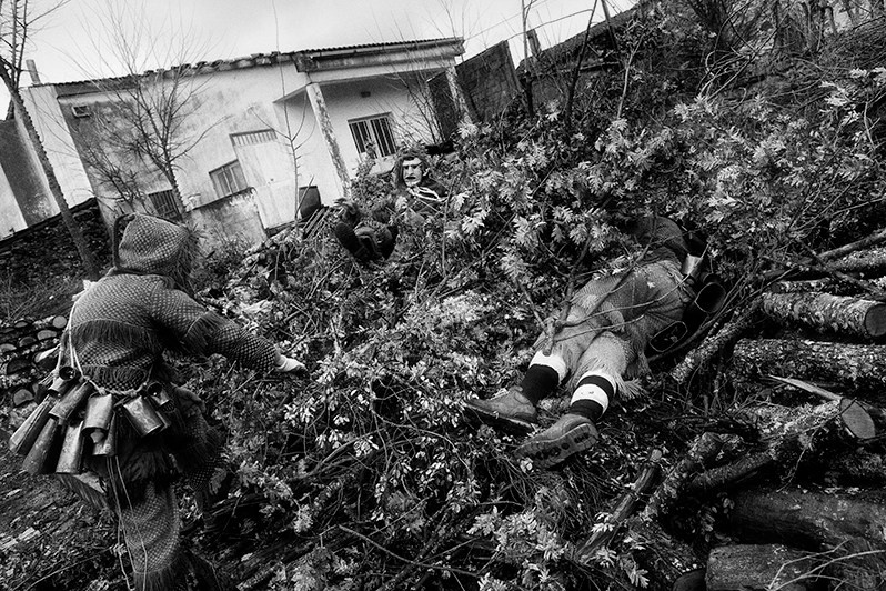 The “Máscaros” during the “Ronda” of the village, Vinhais municipality, Bragança district, Trás-os-Montes region, Portugal. 2018