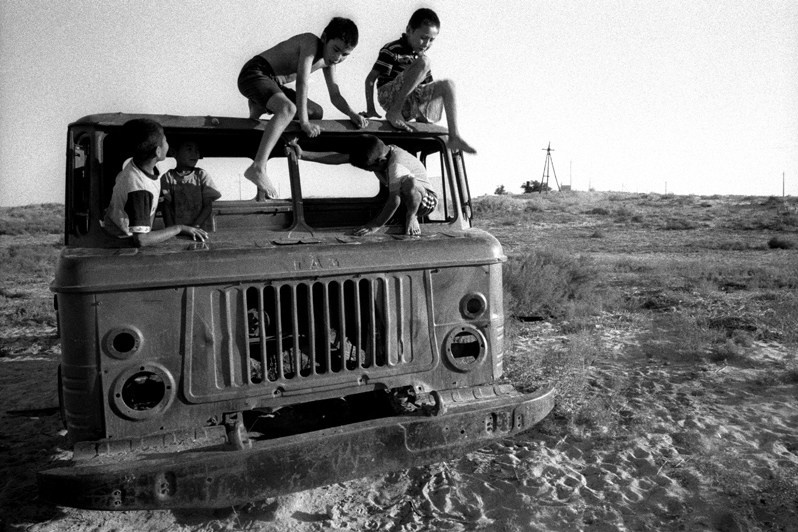 Playground, Bogen village, Aralsk district, Kyzyl-Orda region, Kazakhstan. August 2001