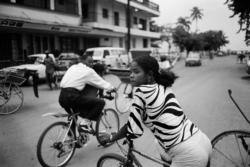 City cyclists, Tamatave, Atsinanana region, Toamasina province, Republic of Madagascar. 1998