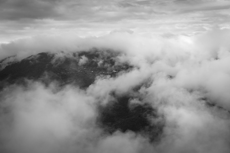 View of the Lautu region from the only town of Hnaring. All villages in the region are between 1,500 and 2,000 metres in altitude, Hnaring, Chin state, Burma. September 2022
