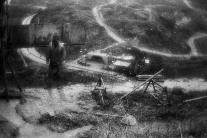 Driller on the construction site of a future mosque, outskirts of Ankara, Turkey. January 2010