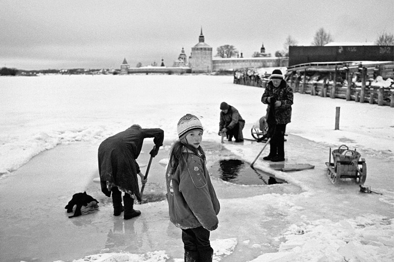 Rinsing laundry, Kirillov, Vologda region, Russia. 2006