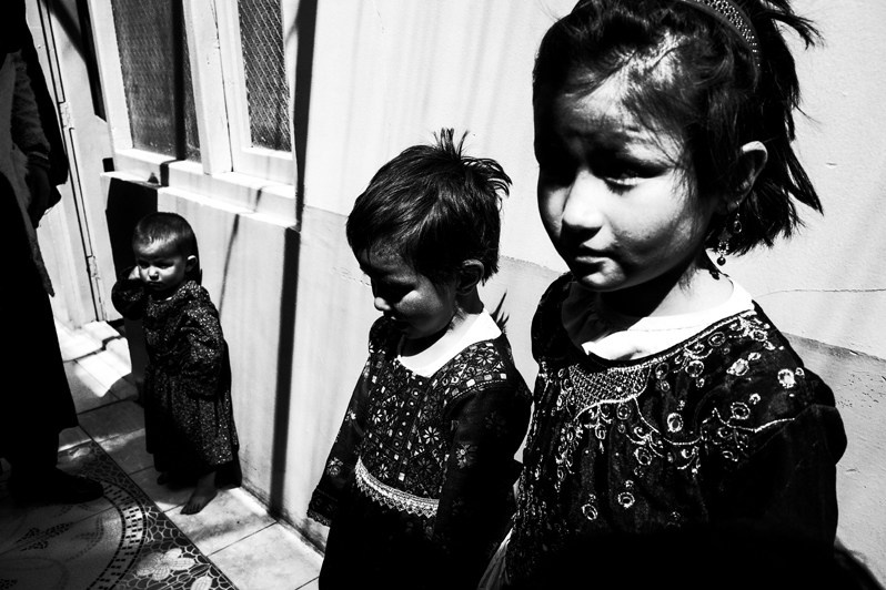 Curious girls came out to see the foreigner, Bamyan, Afghanistan. 2024