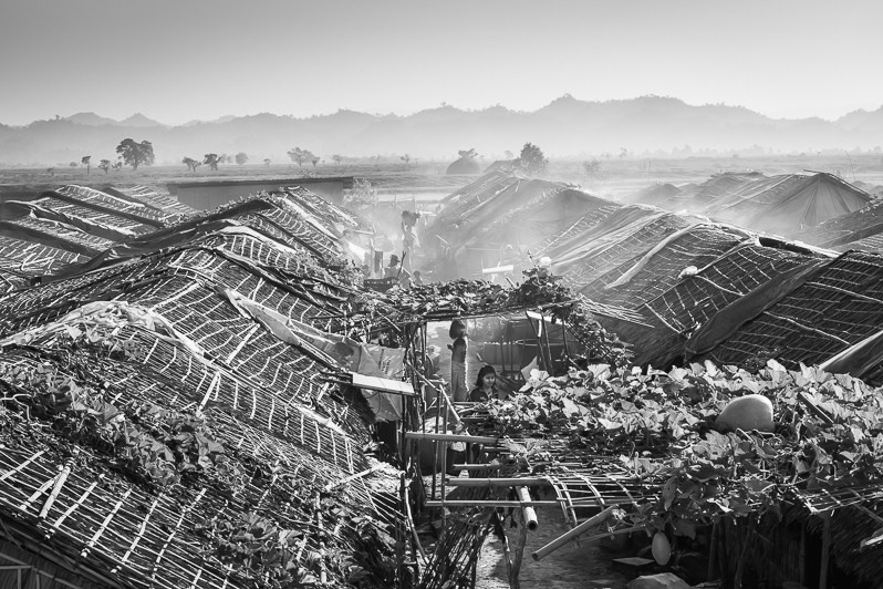Thein Nyo is the largest IDP camp in Mrauk-Oo township, Rakhine state, Myanmar. February 2020