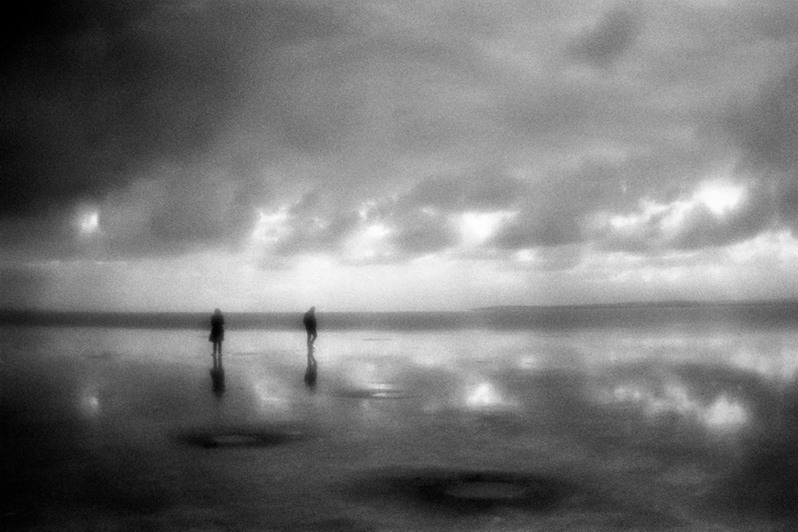 Walk at the salt lake, lakeTuz, Konya province, West Anatolia region, Turkey. November 2014