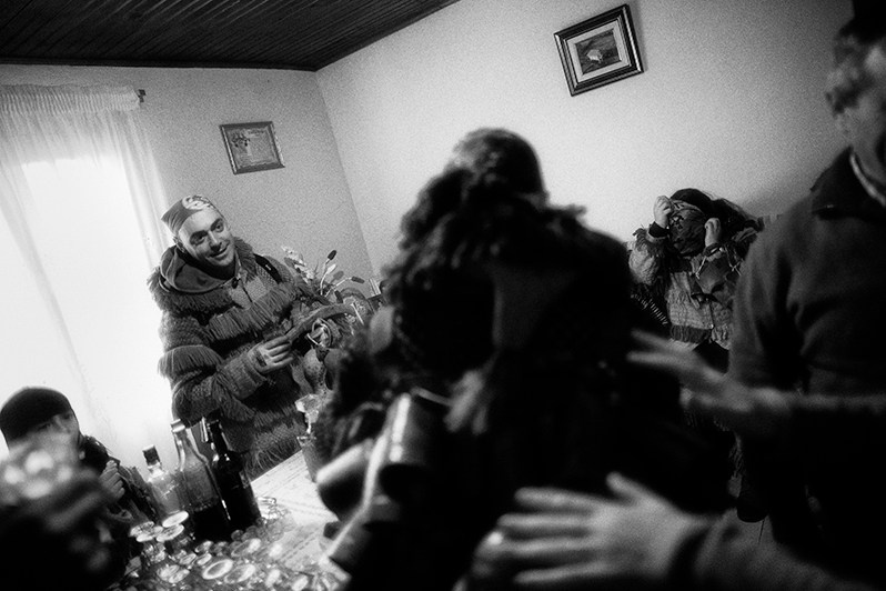 During the “Ronda” the inhabitants of the village offer food and drink to the protagonists of the party but also some money, Vinhais municipality, Bragança district, Trás-os-Montes region, Portugal. 2017