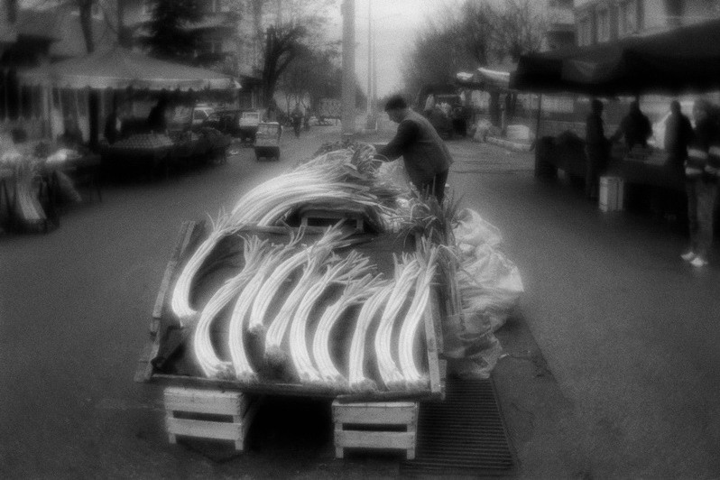 In the urban market, Kırklareli, Turkey. January 2010